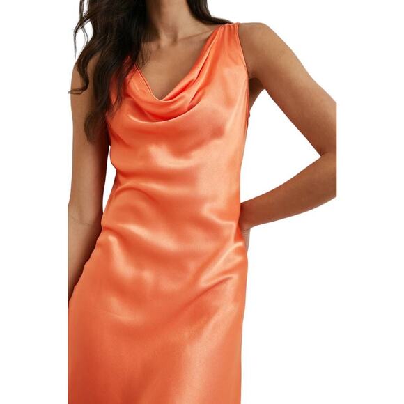 Rails Indra Mini Dress Orange  Papaya 924-624C-4239 Drape Neck NEW NWT XS XSmall - Picture 1 of 5